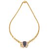 NECKLACE WITH SAPPHIRES AND DIAMONDS IN 18K YELLOW GOLD Box clasp. Weight: 77.4 g. Length: 18.7" (47.5 cm)