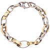 14K YELLOW AND WHITE GOLD BRACELET Carabiner clasp. Weight: 17.4 g. Length: 7.2" (18.5 cm)