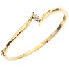 DIAMOND BRACELET IN 14K YELLOW GOLD  Rigid. Box clasp with 8-shaped safety. Weight: 12.5 g.