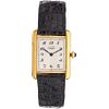 CARTIER MUST WATCH BY CARTIER TANK LADY IN SILVER .925 AND VERMEIL REF. 18790 Movement: quartz. Caliber: 90.06 Series: ...