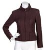 * A Chanel Brown Cashmere Jacket, Size 36.