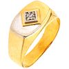 RING WITH DIAMONDS IN 18K YELLOW GOLD Weight: 7.9 g. Size: 10 ¾ 4 Brilliant cut diamonds 