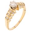 RING WITH DIAMONDS IN 14K YELLOW GOLD Weight: 3.3 g. Size: 6 ¾ 1 Brilliant cut diamond ...