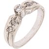 RING WITH DIAMONDS IN 14K WHITE GOLD Weight: 3.7 g. Size: 6 ¾ 1 Brilliant cut diamond ~ 0.10 ct 4 Diamond ...