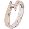 DIAMOND RING IN 14K WHITE GOLD Shows wear. Weight: 4.5 g. Size: 7 1 Brilliant cut diamond ~ 0.10 ct