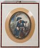 Antique MINIATURE PAINTING, "Friedrich the Great"
