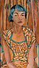Luce Turnier, Haitian 1924-1994, Portrait of a Woman, 1949, Oil on canvas, framed