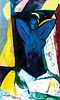 William Tolliver, Am. 1951-2000, Blue Nude, Oil canvas, framed