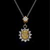 AIG Fancy Yellow Diamond Pendant Necklace