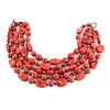 Coral, Carnelian and Agate Bead Necklace