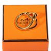 Hermes gold tone scarf ring, with box