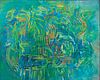 Morris Shulman, Am. 1912-1978, Green Abstract (Monhegan), 1962, Oil on canvas, framed