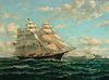 Robert Sanders, Am. 20th Century, Portrait of a Square-Rigger Ship c.1790, Oil on canvas, framed