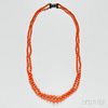 Double-strand Coral Bead Necklace