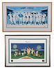 Two Framed Color Lithographs, 500 Home Run Club