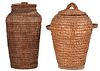 Two Coiled Lidded Baskets