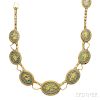 Antique Gold and Thewa-work Enamel Necklace