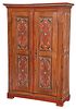 Continental Grain and Paint Decorated Armoire