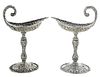 Pair Repousse Sterling Compotes