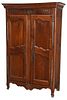Provincial Louis XV Carved Walnut Armoire