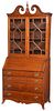 Southern Federal Inlaid Walnut Desk and Bookcase