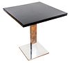 Modern Chrome And Lacquer Bistro Table