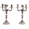 PAIR OF CANDLESTICKS FRANCE, 20TH CENTURY Silver bronze, for three lights each, adaptable to a single light, 15.7" (40 cm) high