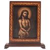 ECCE HOMO , CENTURY XVIII Oil on sheet, double view Marquetry frame Conservation details 13.7 x 10" (35 x 25.5 cm)
