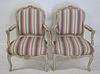 Pair Of Louis XV Style Upholstered Armchairs.