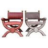 Pair of Richard Shapiro "Nola" Chairs in Embossed Leath