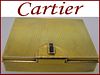 Art Deco Signed Cartier 14k Gold Over Sterling Silver Compact Box with Sapphires