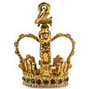 Irish 18k Gold Precious Stone Crown Pendant