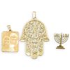 (3 Pc) Judaica 14k Gold Pendants