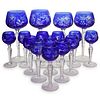 (16 Pc) Bohemian Crystal Stem Wine Glasses