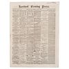[SLAVERY & ABOLITION] -- [DRED SCOTT DECISION]. Hartford Evening Press. Vol. II, No. 8. Hartford, CT: 7 March 1857. 