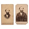 [CIVIL WAR]. GRANGER, Gordon (1821-1876). LILIENTHAL, Theodore, photographer. 2 CDVs portraits of the Union general and father of the Juneteenth celeb