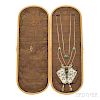 Arts & Crafts Gold, Enamel, and Gem-set Pendant Necklace, Frank Gardner Hale