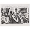 [KING, Martin Luther, Jr. (1929-1968)]. Press photograph of leaders wearing Hawaiian lei, heading march to Montgomery, incl. Martin Luther King. Montg