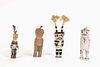 Four Ohkay Owingeh [San Juan] and Hopi Carved Figures
