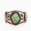 A Navajo Three Stone Turquoise and Silver Cuff Bracelet