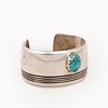 A Waddle Crazyhorse Sterling Silver and Turquoise Cuff Bracelet, ca. 1980