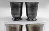 Footed English Pewter Pair Beakers