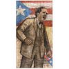 ARNOLD BELKIN, Pedro Albizu Campos, Signed and dated 87, Pastels and colored crayons on amate paper, 92.5 x 49.6" (235 x 126 cm)