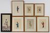 (7) MINIATURE CHINESE PITH PAINTINGS IN VARIOUS FRAMES