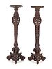 A Pair of Louis XIV Style Carved Oak Torcheres