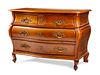 A French Provincial Walnut Bombe Commode