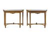 A Pair of Louis XVI Style Giltwood Console Tables