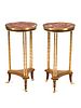 A Pair of French Gilt Bronze Marble-Top Gueridons