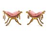 A Pair of Italian Giltwood Tabourets