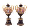 A Pair of Vienna Style Porcelain Urns